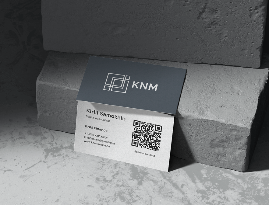 Business card render on concrete blocks