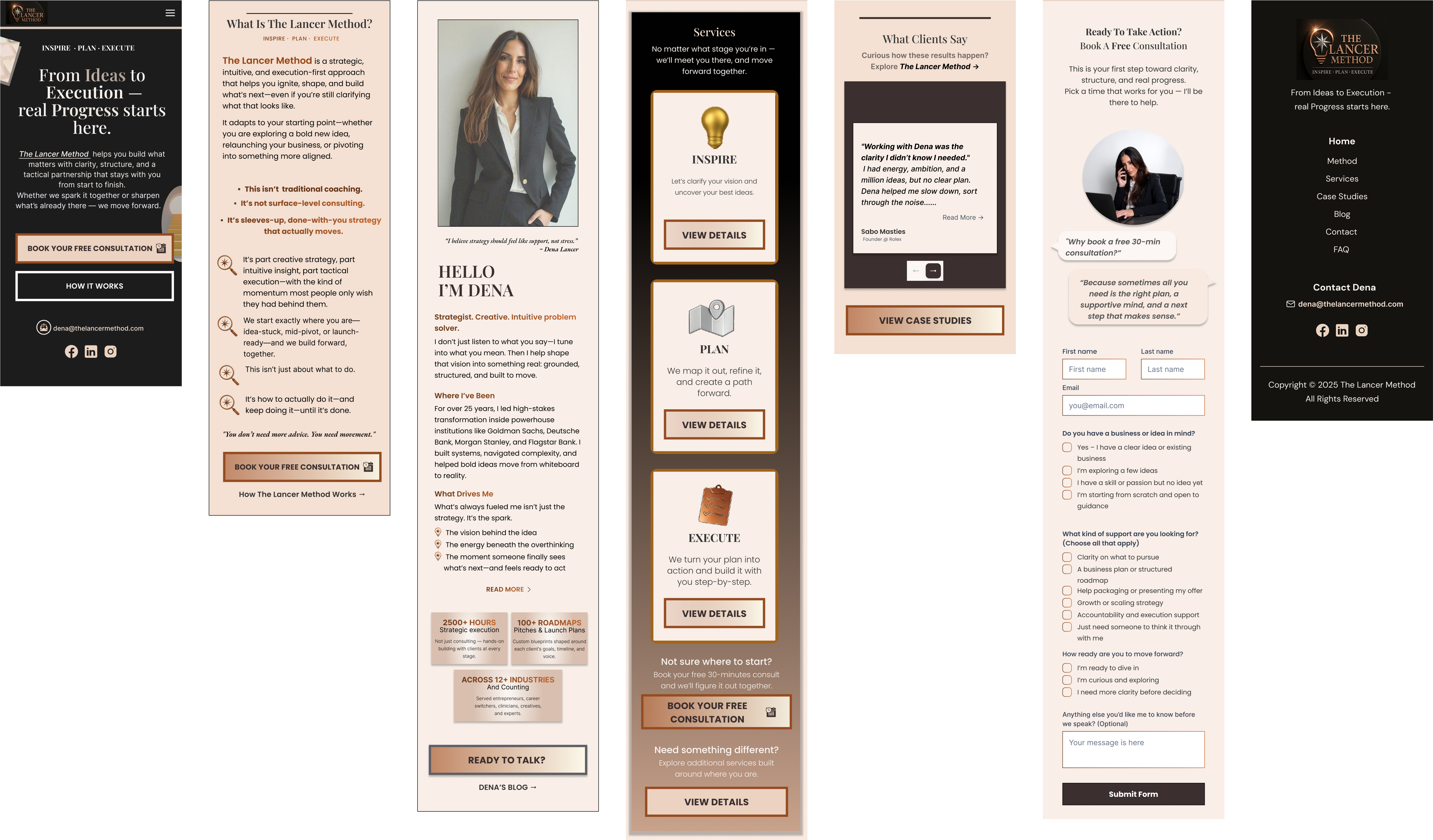 Full-size mobile UI collage