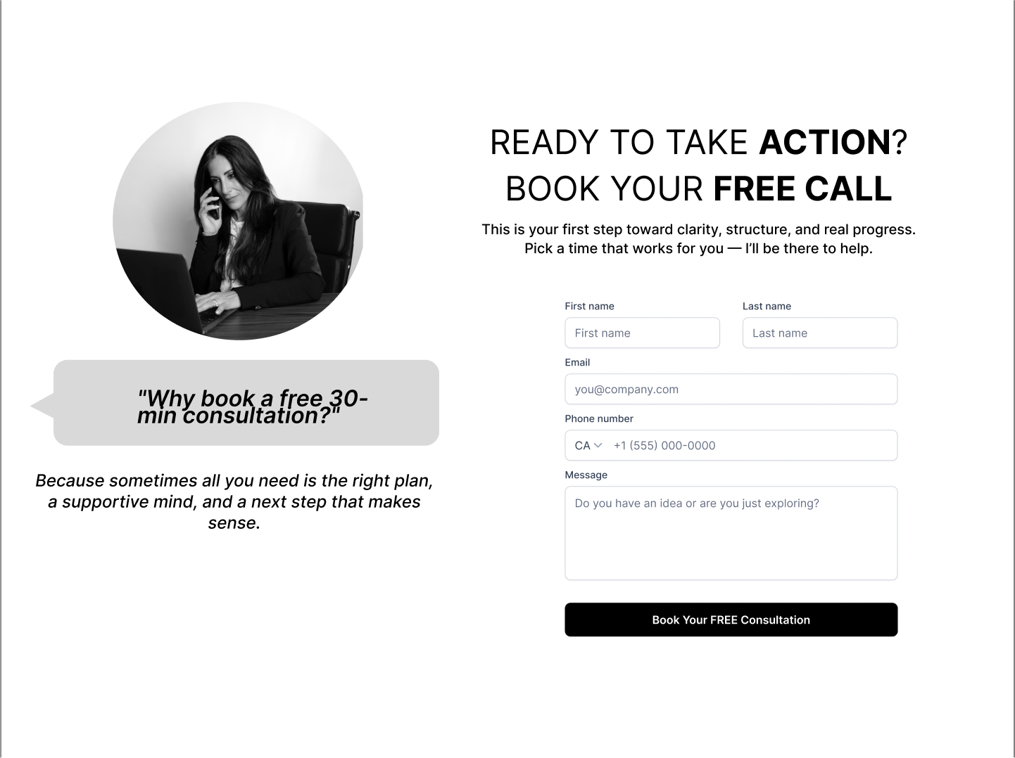 Wireframe: Contact form