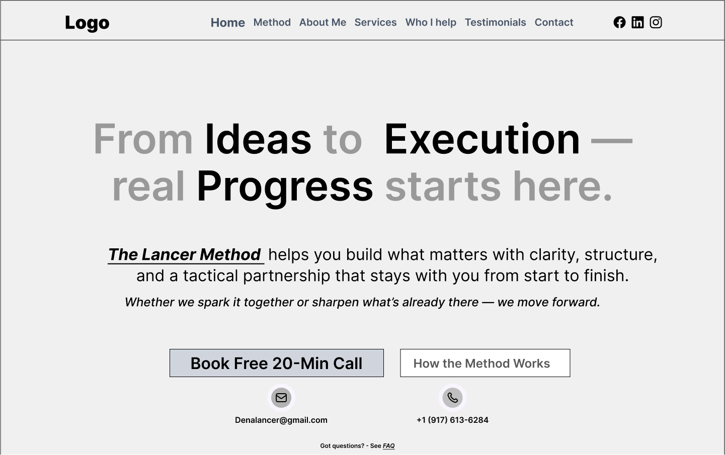 Wireframe: Home layout