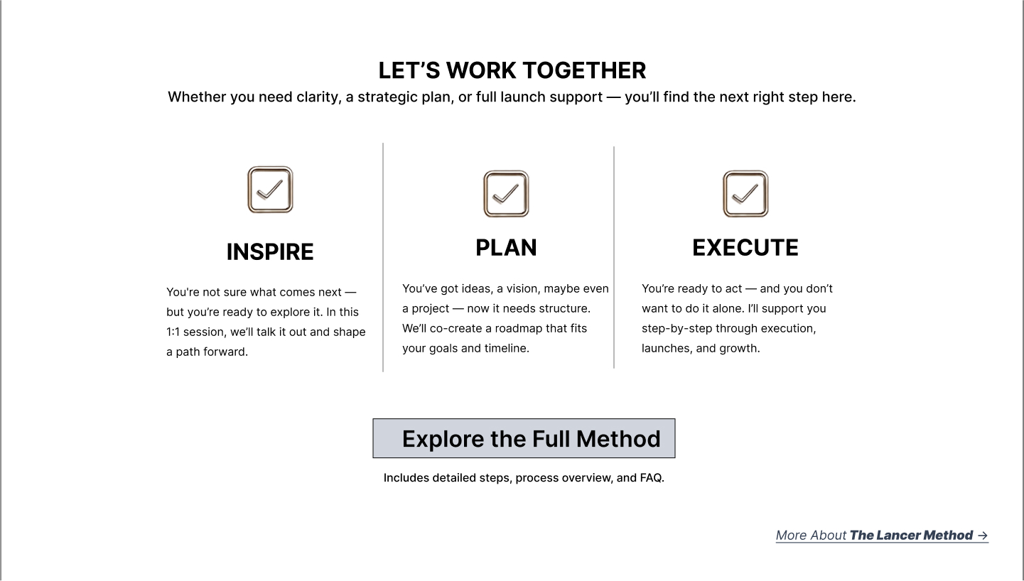Wireframe: Programs page