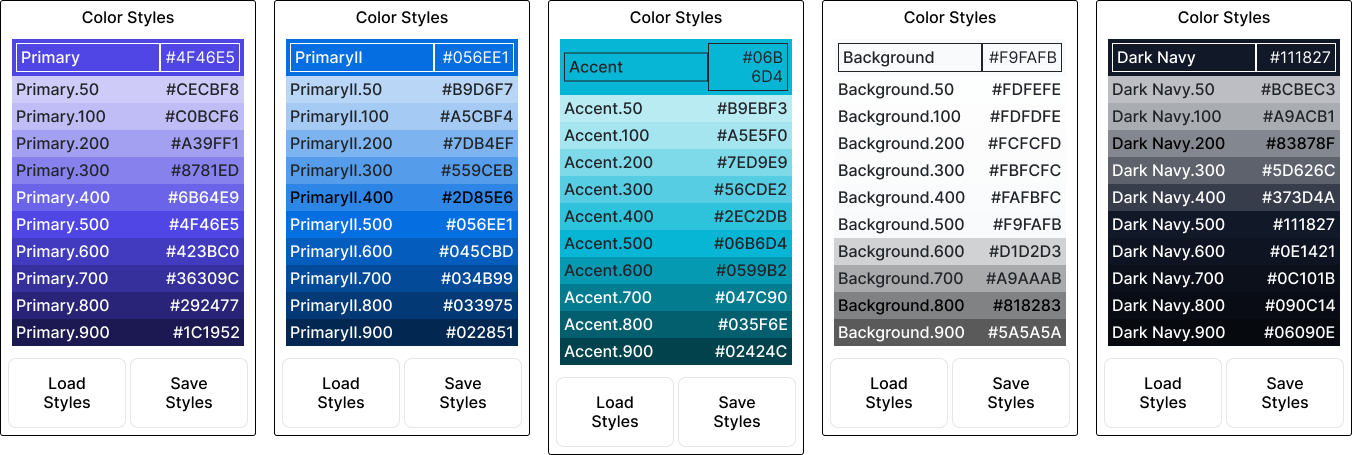 NovaTech color styles and gradients