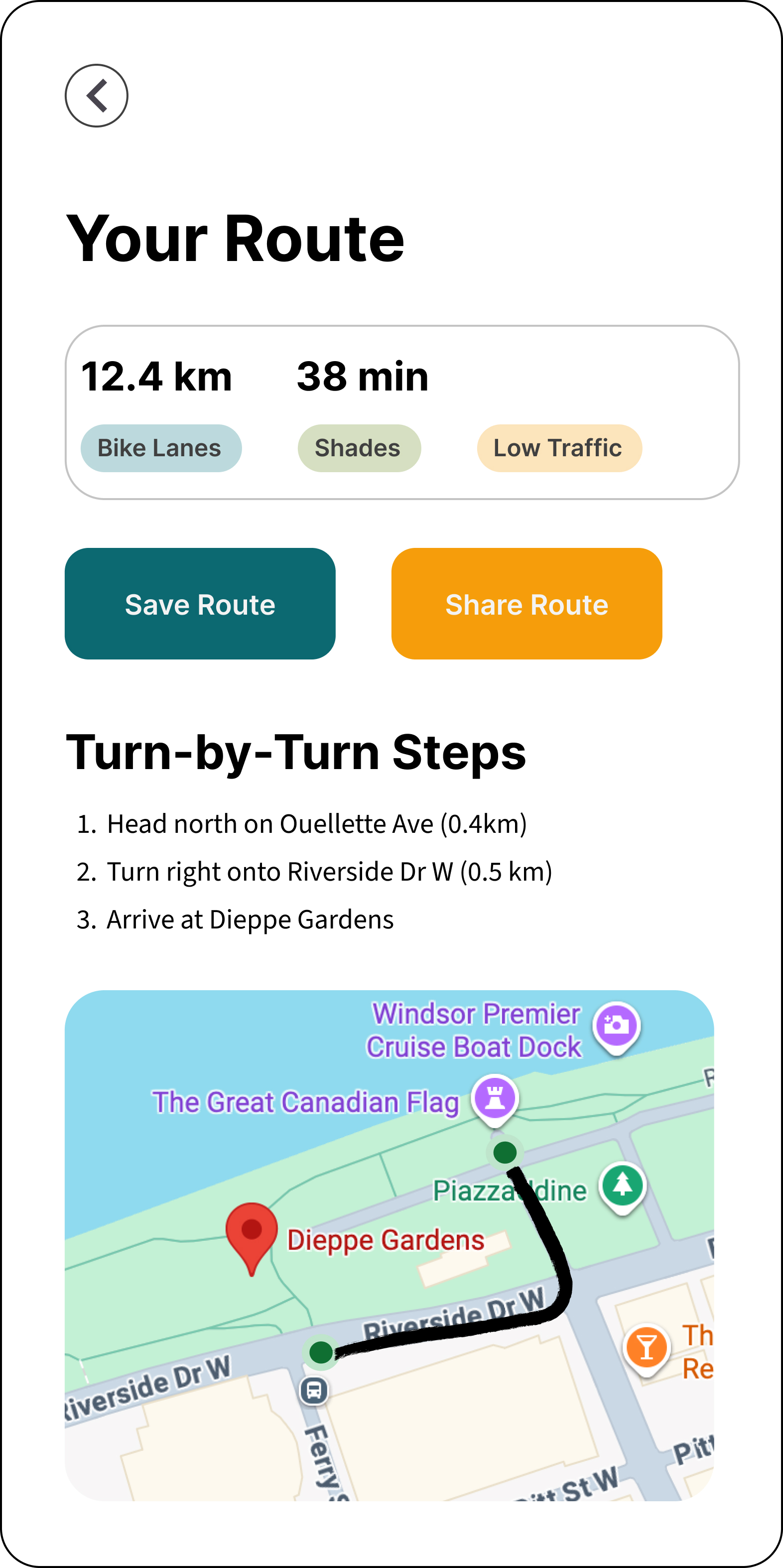 Route results