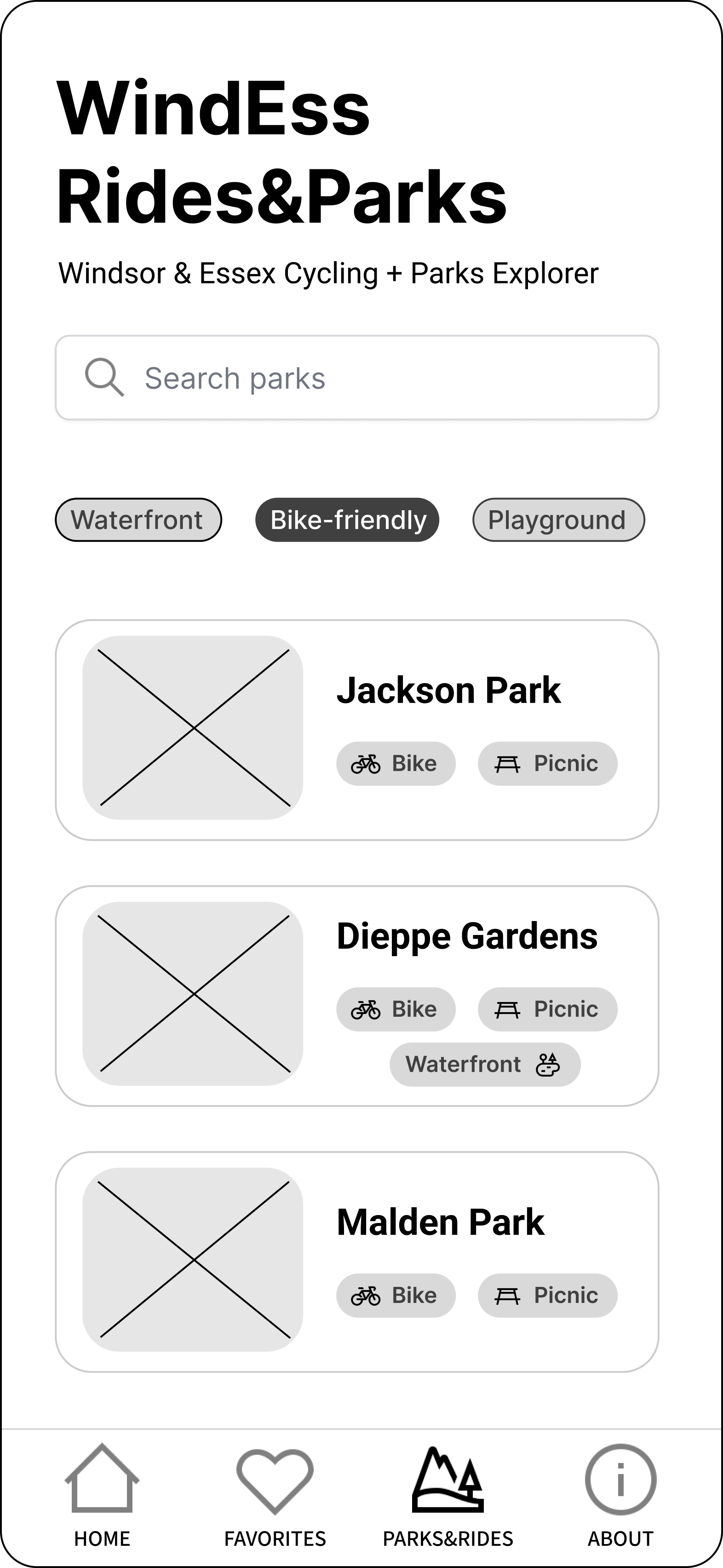 Wireframe 2: Search