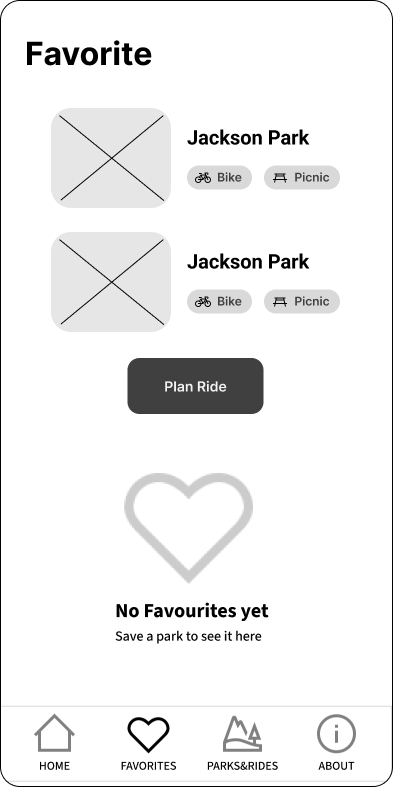 Wireframe 7: Favorites