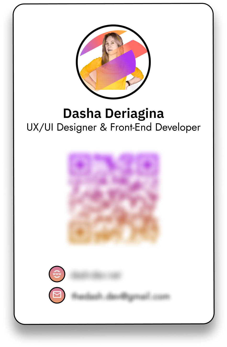 Dasha’s personal calling card