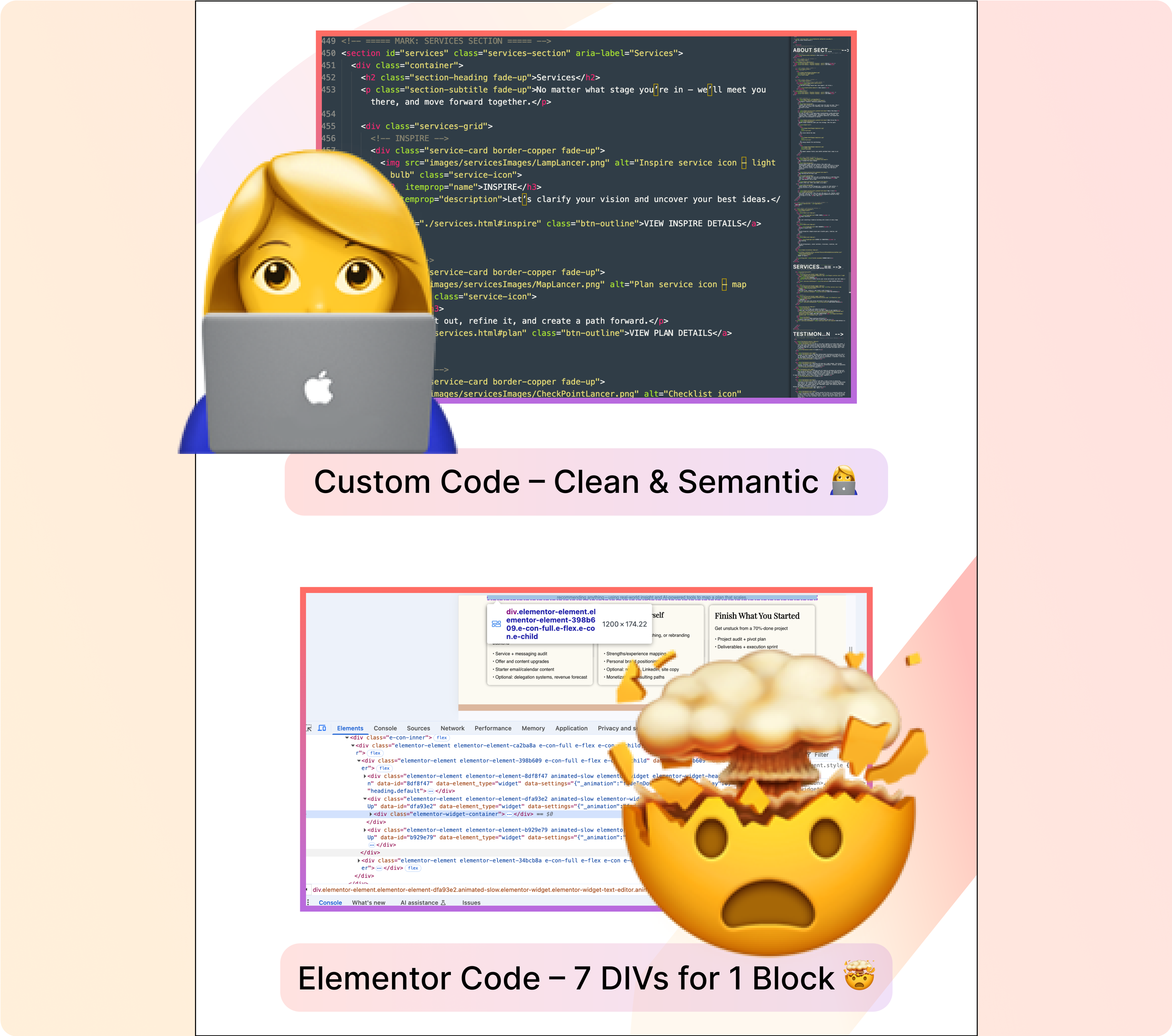 Clean Code vs Elementor